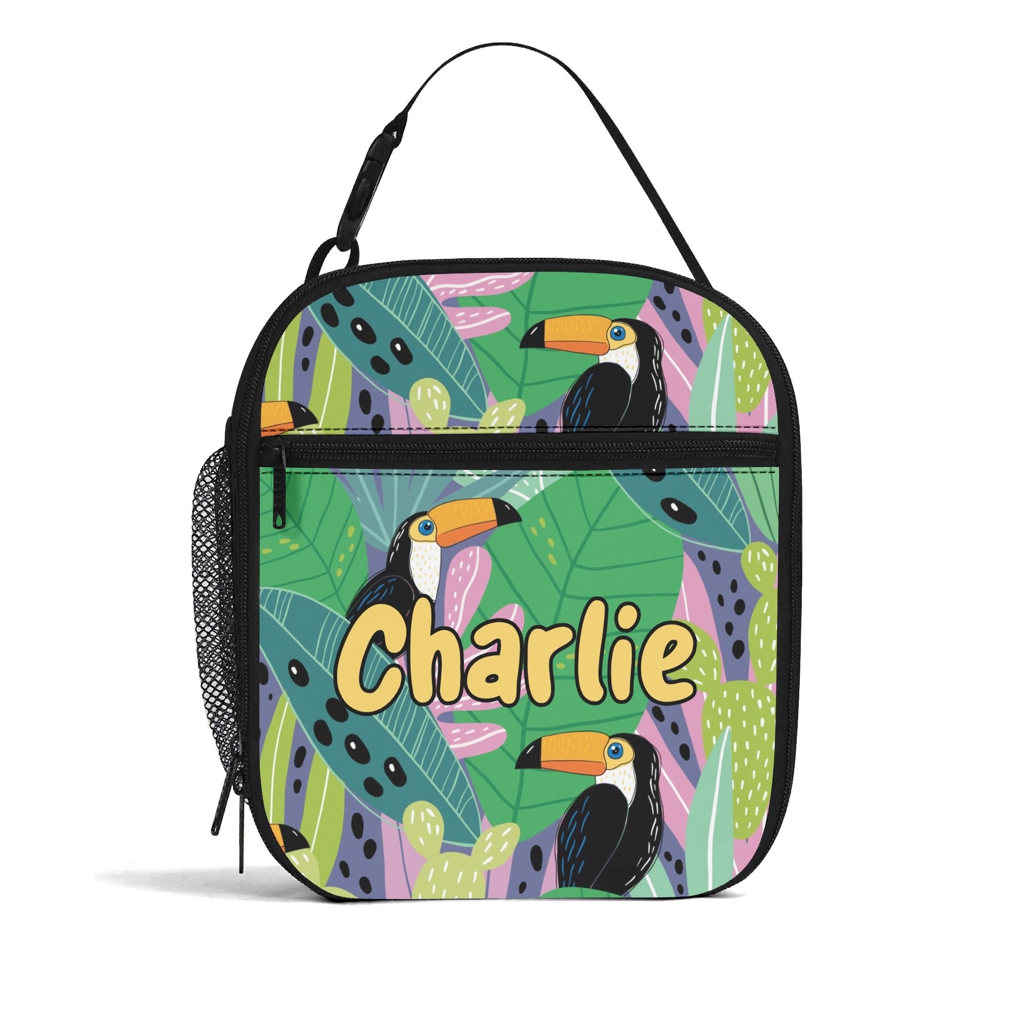 Personalised - Toucan Jungle - Insulated School Lunch Bag Personalised Lunch Bag animal Printed Offshore