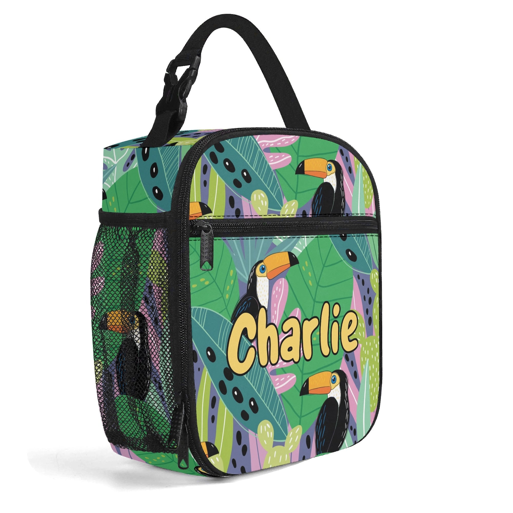 Personalised - Toucan Jungle - Insulated School Lunch Bag Personalised Lunch Bag animal Printed Offshore