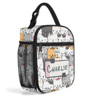 Personalised Cat Hello Insulated School Lunch Bag Personalised Lunch Bag animal Printed Offshore