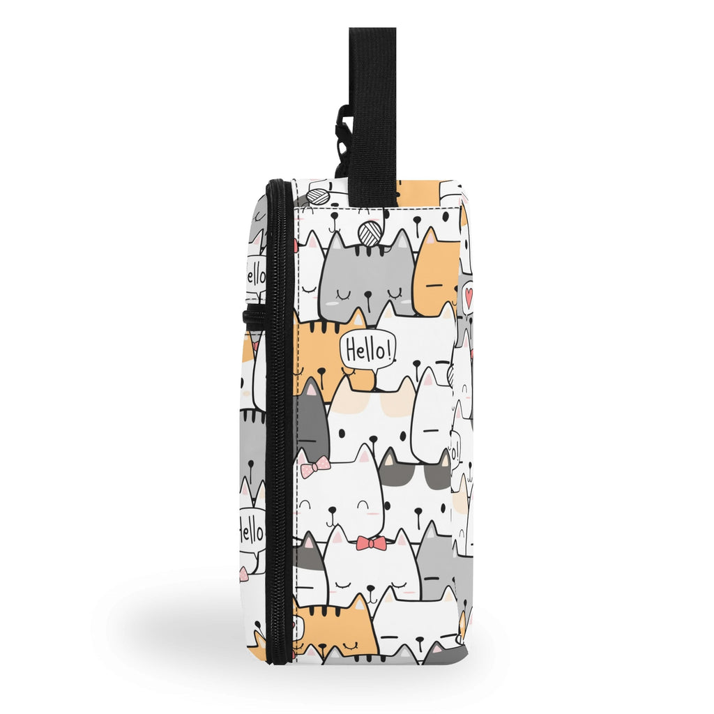 Personalised Cat Hello Insulated School Lunch Bag Personalised Lunch Bag animal Printed Offshore