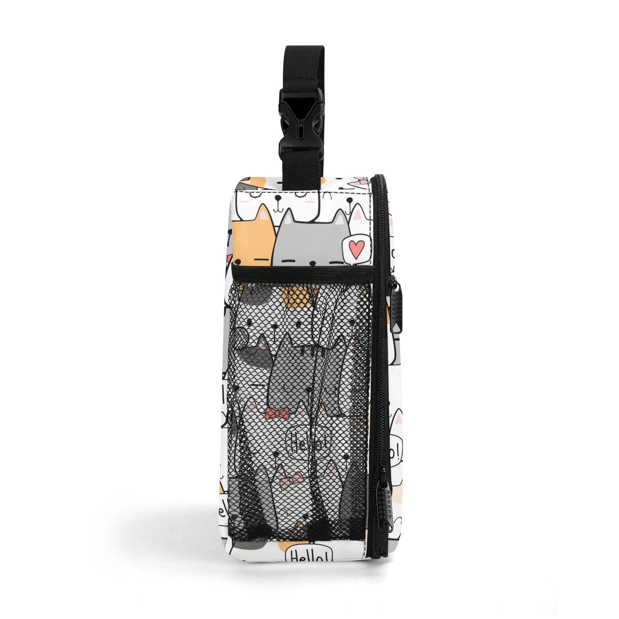 Personalised Cat Hello Insulated School Lunch Bag Personalised Lunch Bag animal Printed Offshore