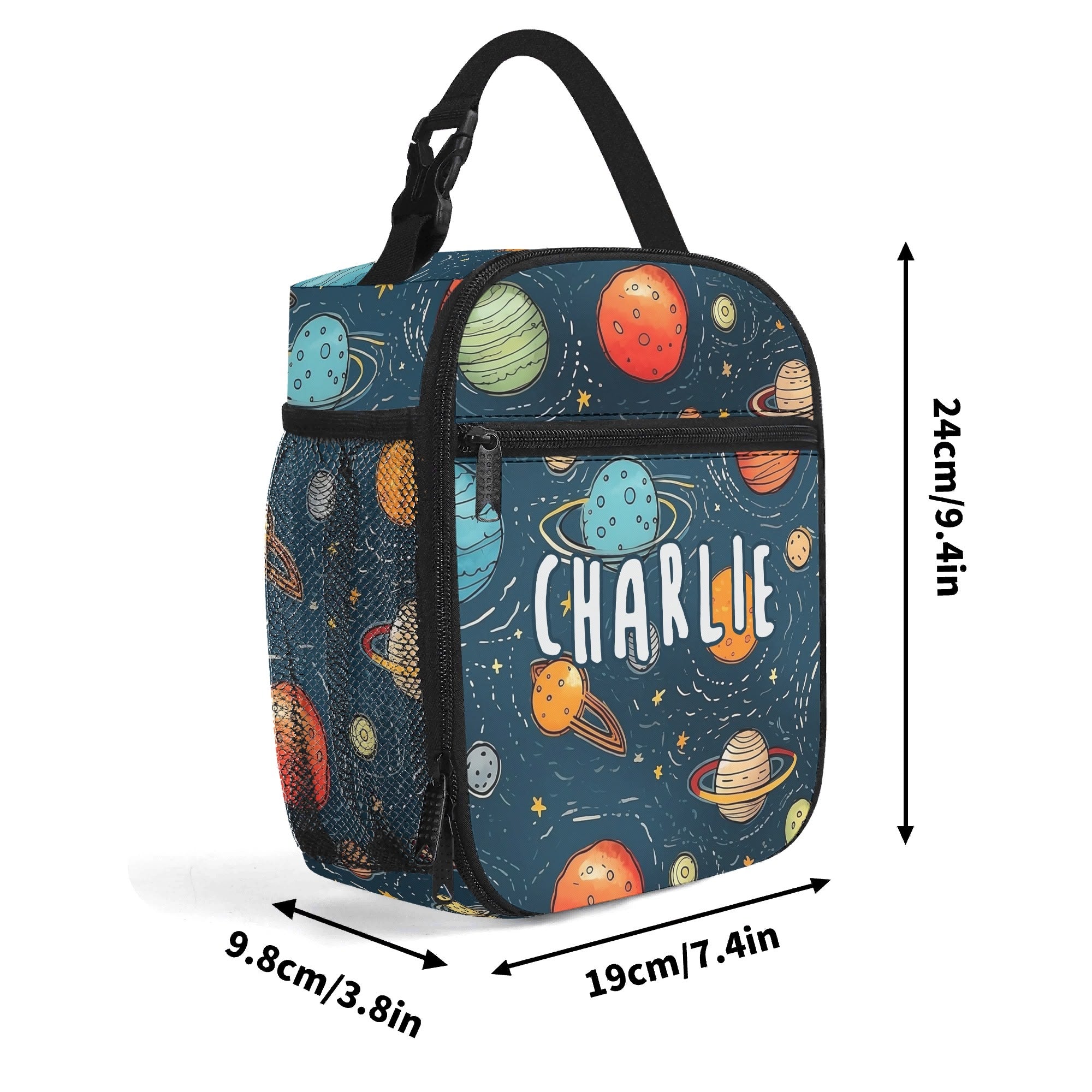 Personalised - Galaxy - Insulated School Lunch Bag Personalised Lunch Bag Printed Offshore Space