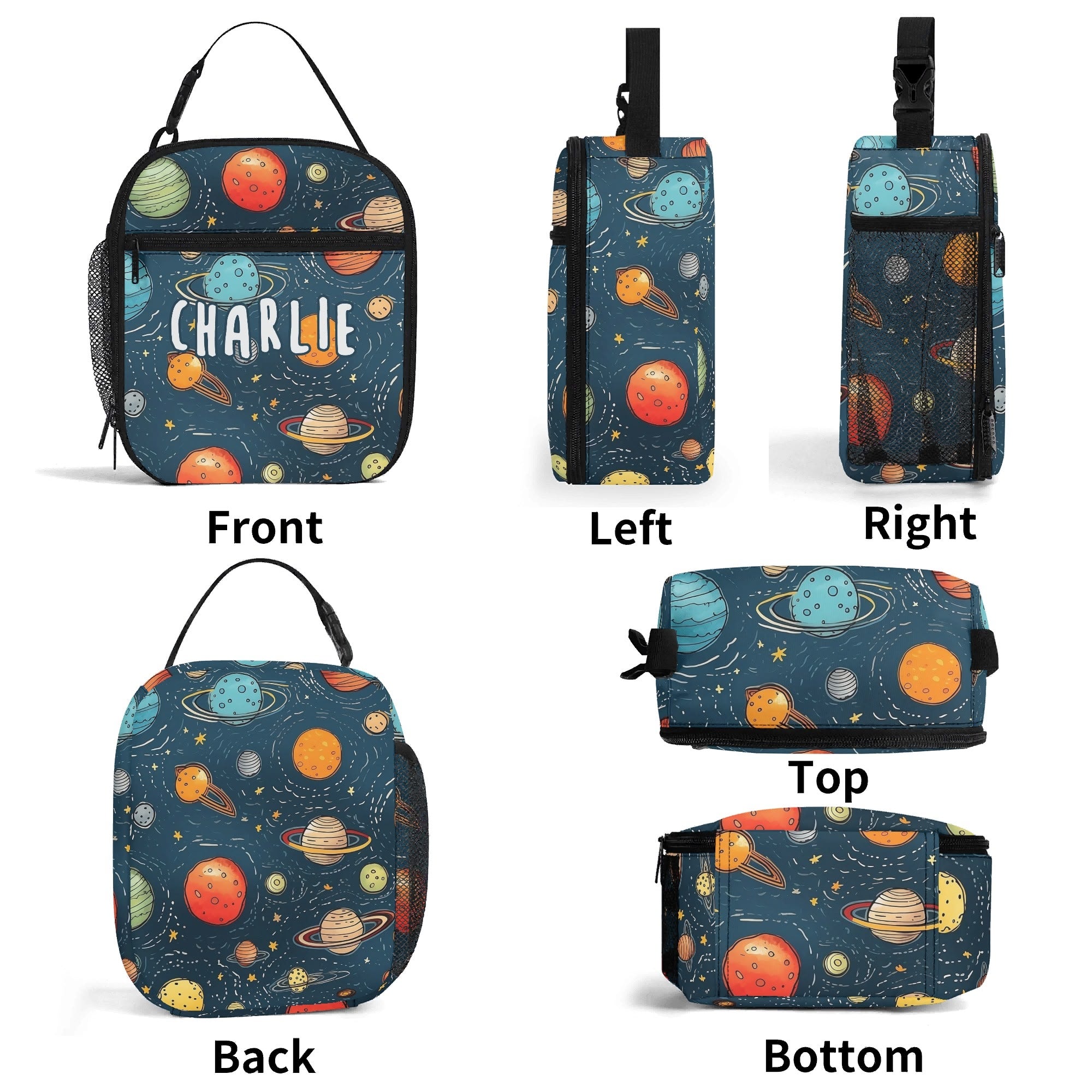 Personalised - Galaxy - Insulated School Lunch Bag Personalised Lunch Bag Printed Offshore Space