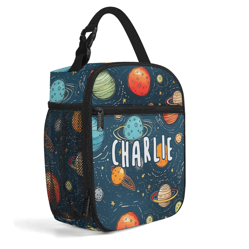 Personalised Galaxy Insulated School Lunch Bag Personalised Lunch Bag Printed Offshore Space