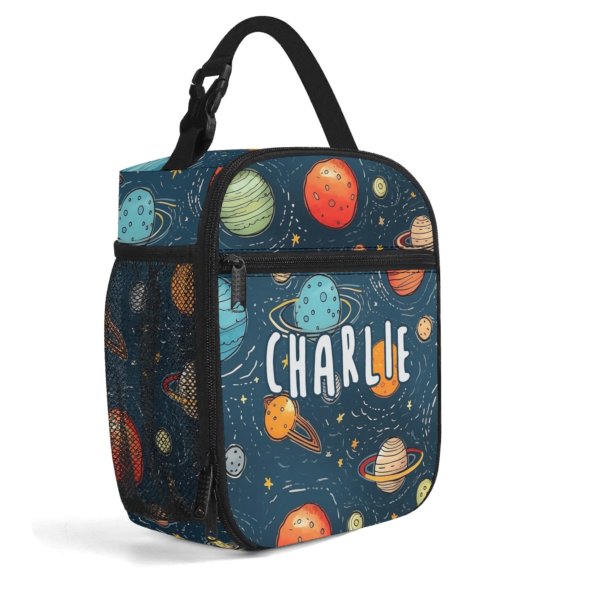 Personalised - Galaxy - Insulated School Lunch Bag Personalised Lunch Bag Printed Offshore Space