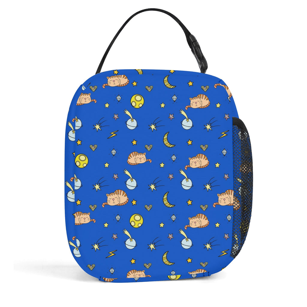 Personalised Cats In Space Insulated School Lunch Bag Personalised Lunch Bag animal Printed Offshore