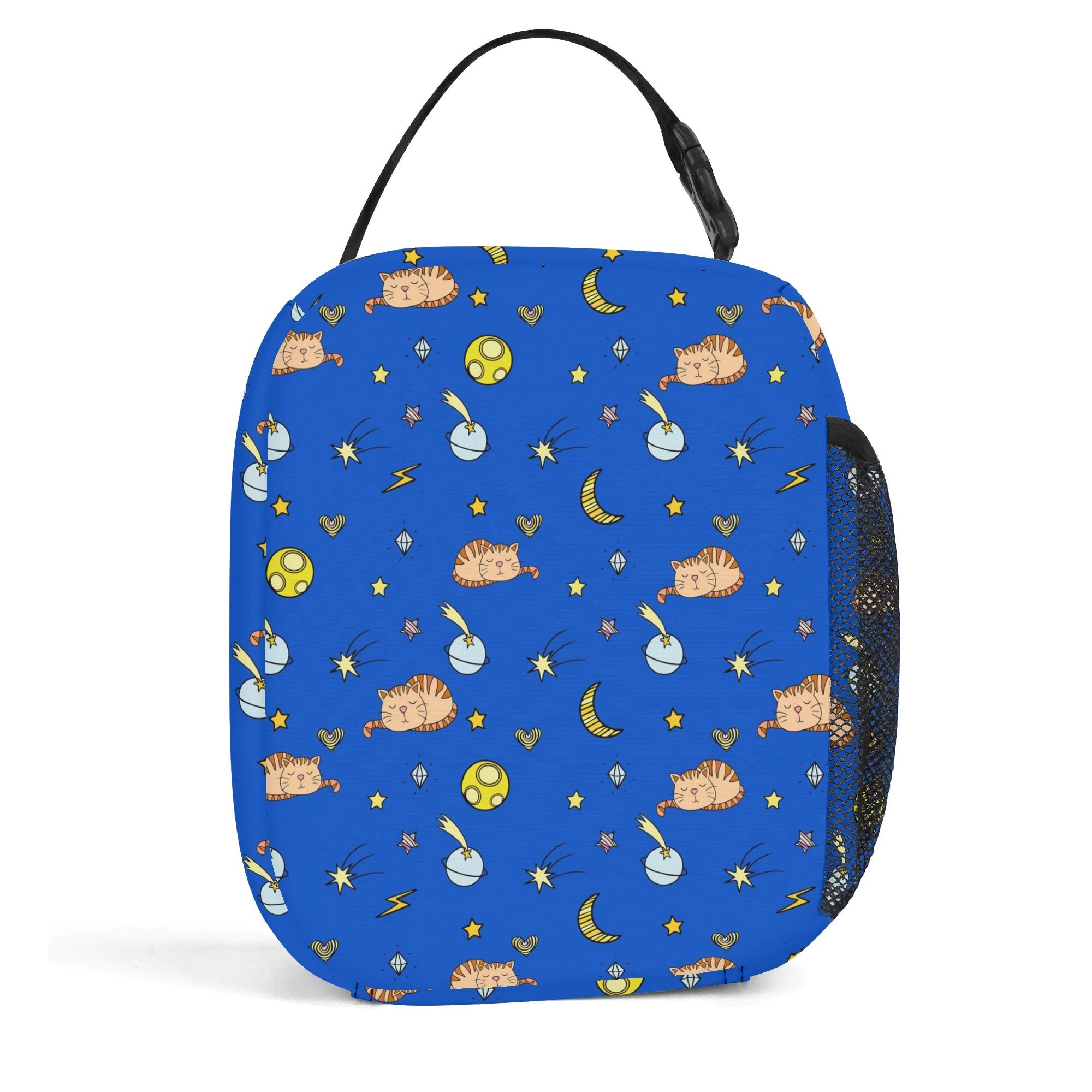 Personalised Cats In Space Insulated School Lunch Bag Personalised Lunch Bag animal Printed Offshore