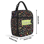 Personalised - Colourful Music Notes - Insulated School Lunch Bag Personalised Lunch Bag Music Printed Offshore