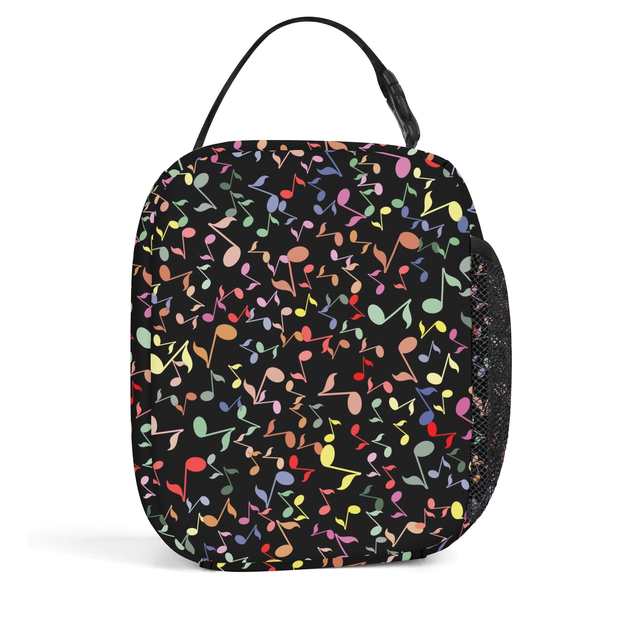 Personalised - Colourful Music Notes - Insulated School Lunch Bag Personalised Lunch Bag Music Printed Offshore