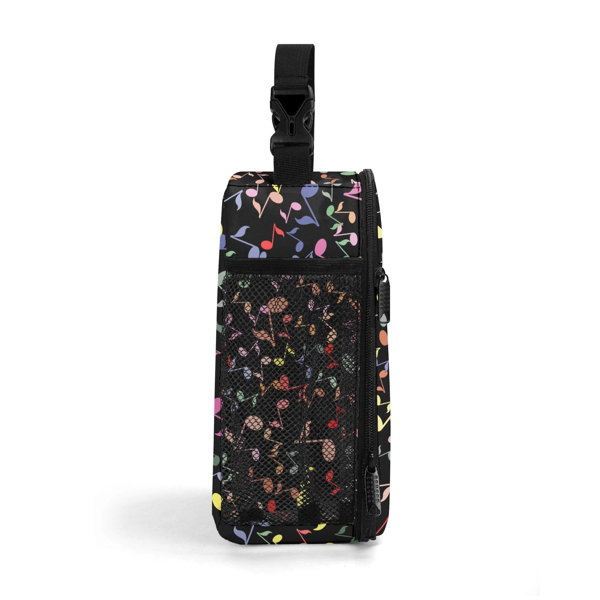 Personalised - Colourful Music Notes - Insulated School Lunch Bag Personalised Lunch Bag Music Printed Offshore