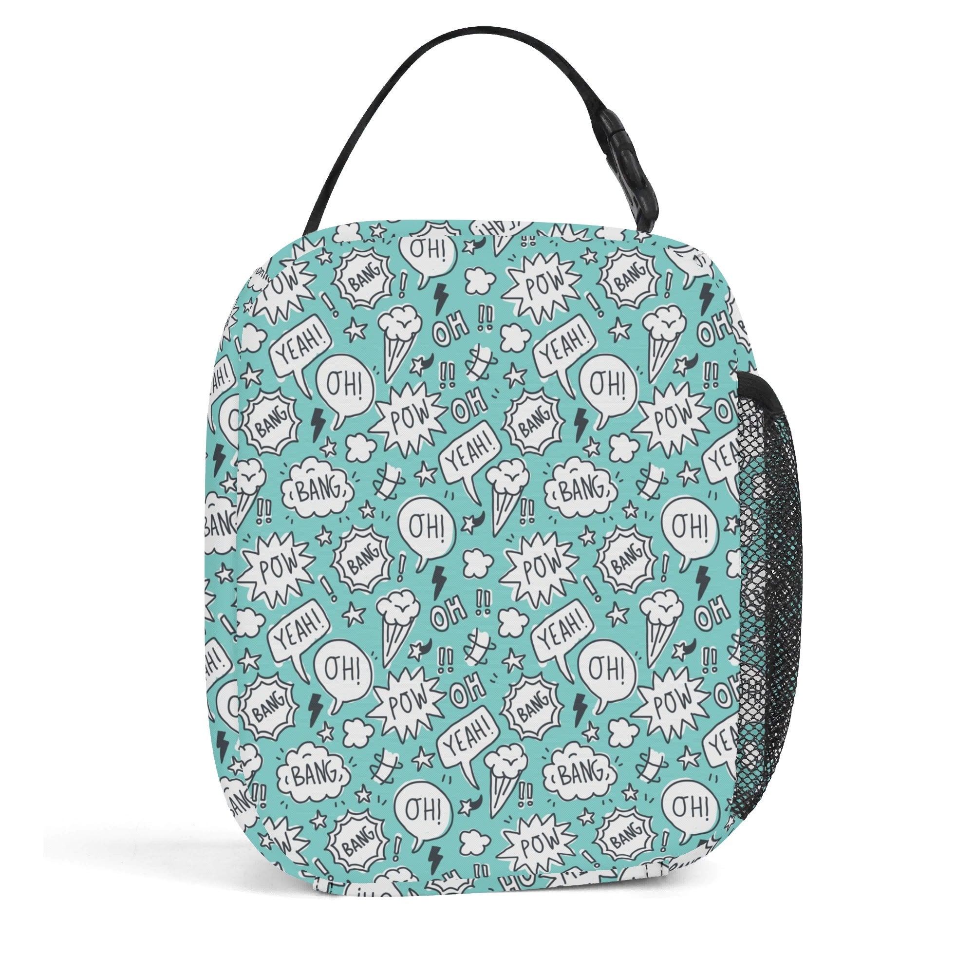 Personalised Comic Book Speech Bubbles Insulated School Lunch Bag Personalised Lunch Bag Comic Printed Offshore