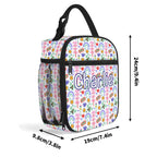 Personalised - Flowers And Butterflies - Insulated School Lunch Bag Personalised Lunch Bag Plants Printed Offshore