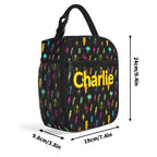 Personalised - Fun Lightning - Insulated School Lunch Bag Personalised Lunch Bag Comic Printed Offshore