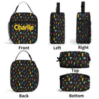 Personalised - Fun Lightning - Insulated School Lunch Bag Personalised Lunch Bag Comic Printed Offshore
