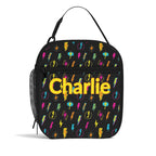 Personalised - Fun Lightning - Insulated School Lunch Bag Personalised Lunch Bag Comic Printed Offshore