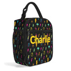Personalised - Fun Lightning - Insulated School Lunch Bag Personalised Lunch Bag Comic Printed Offshore