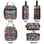 Personalised - Monster Mania - Insulated School Lunch Bag Personalised Lunch Bag Printed Offshore Si-Fi