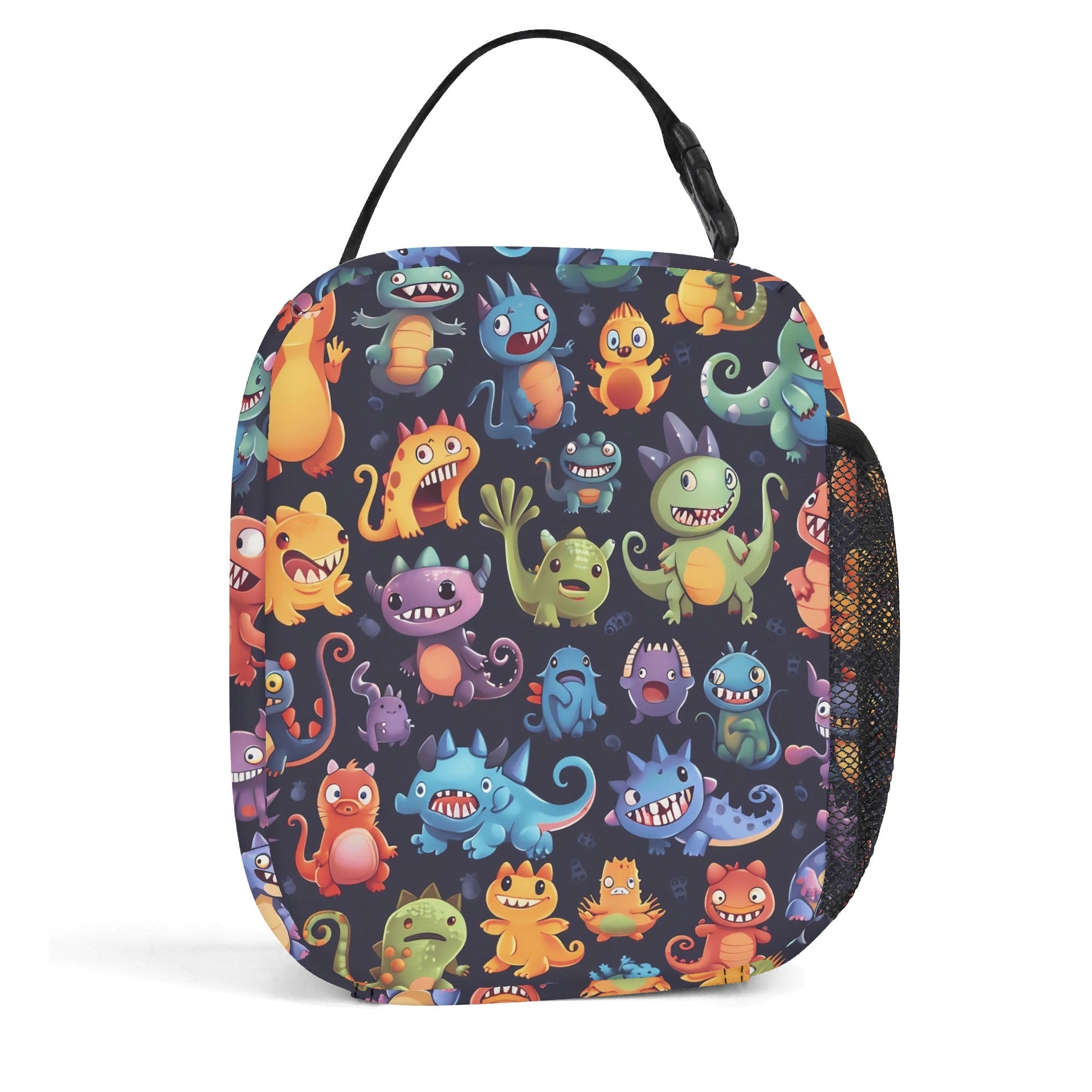 Personalised - Monster Mania - Insulated School Lunch Bag Personalised Lunch Bag Printed Offshore Si-Fi