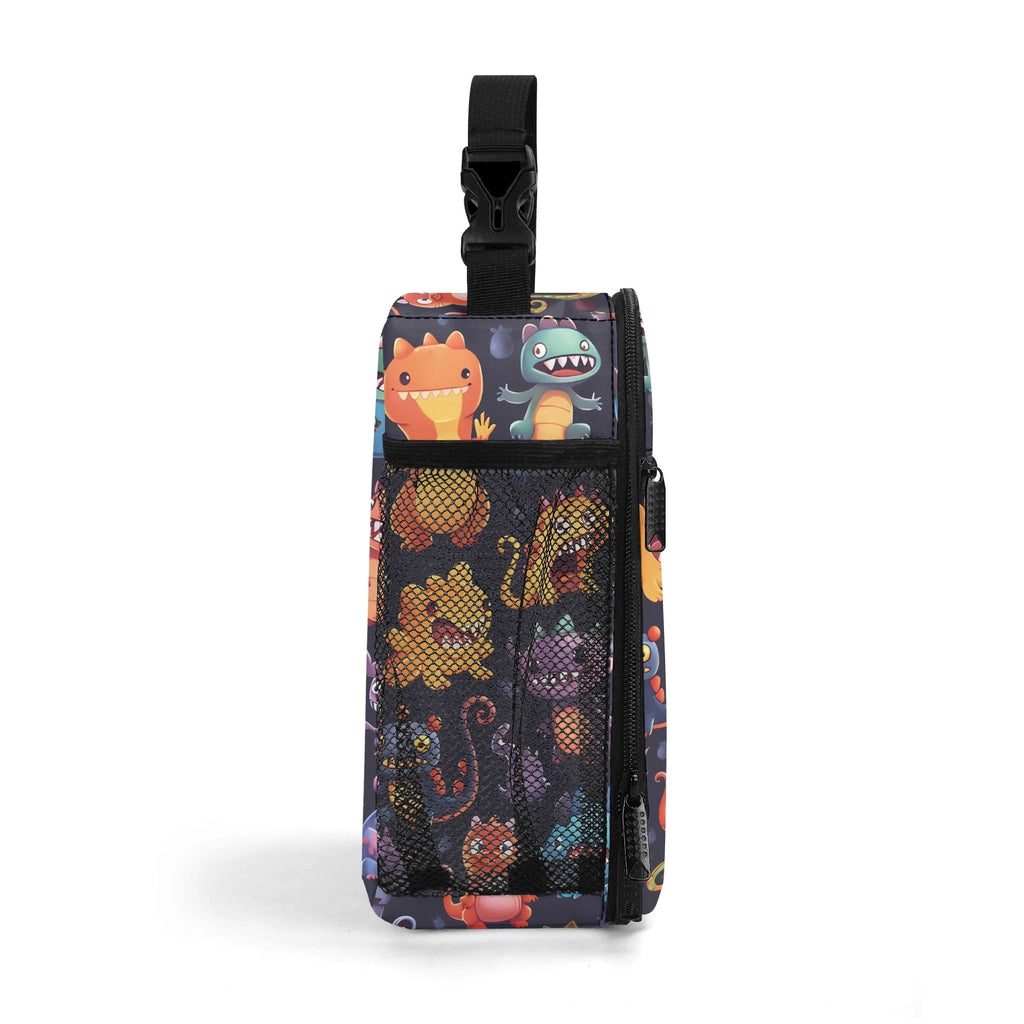 Personalised - Monster Mania - Insulated School Lunch Bag Personalised Lunch Bag Printed Offshore Si-Fi