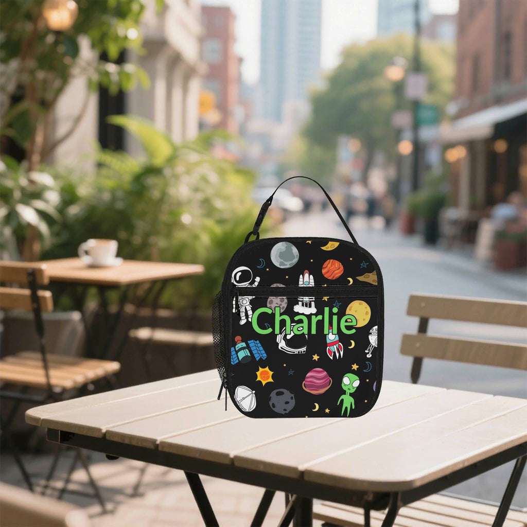 Personalised - Kids Space - Insulated School Lunch Bag Default Title Personalised Lunch Bag Printed Offshore Sci-Fi Space