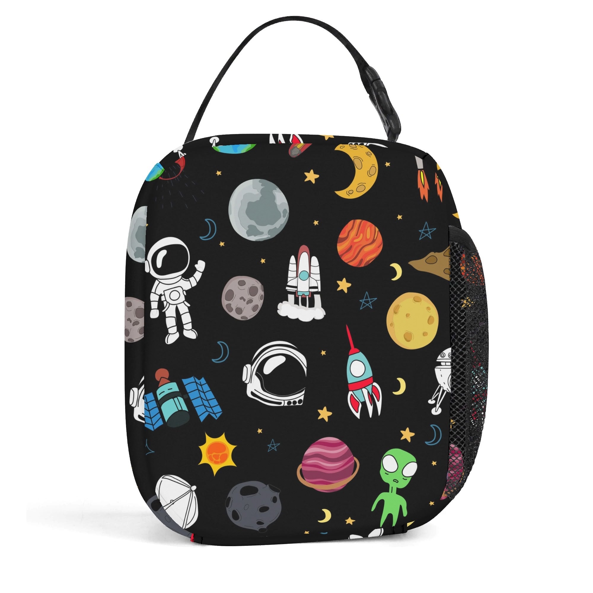 Personalised - Kids Space - Insulated School Lunch Bag Personalised Lunch Bag Printed Offshore Sci-Fi Space