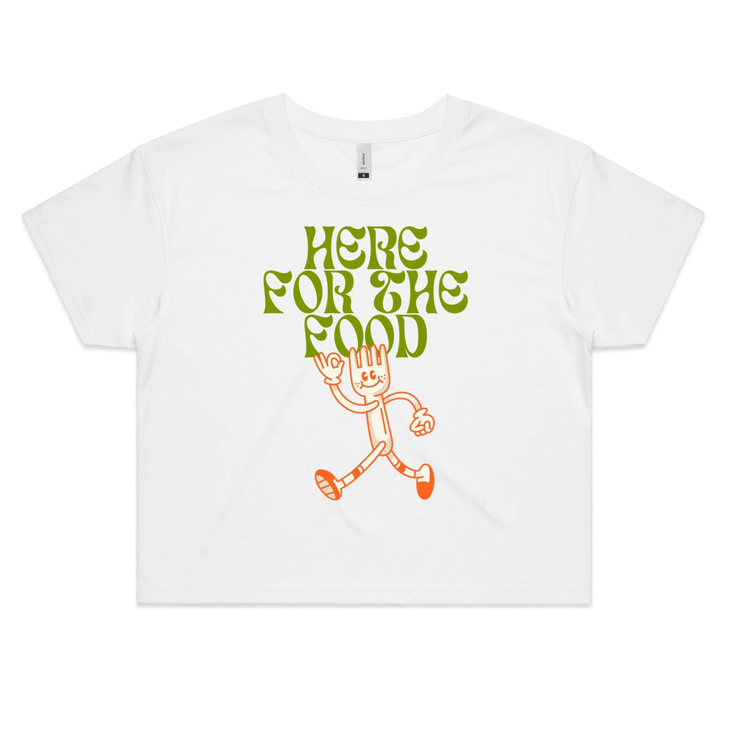 Here For The Food Women's AS Colour Crop Tee