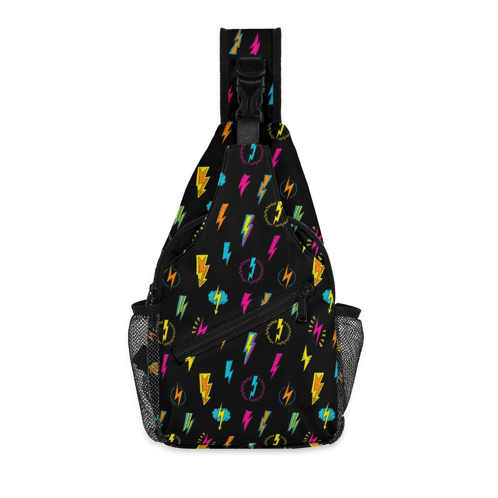 Fun Lightning Chest Crossbody Bag with Adjustable Strap Default Title Chest Crossbody Bag comic Printed Offshore