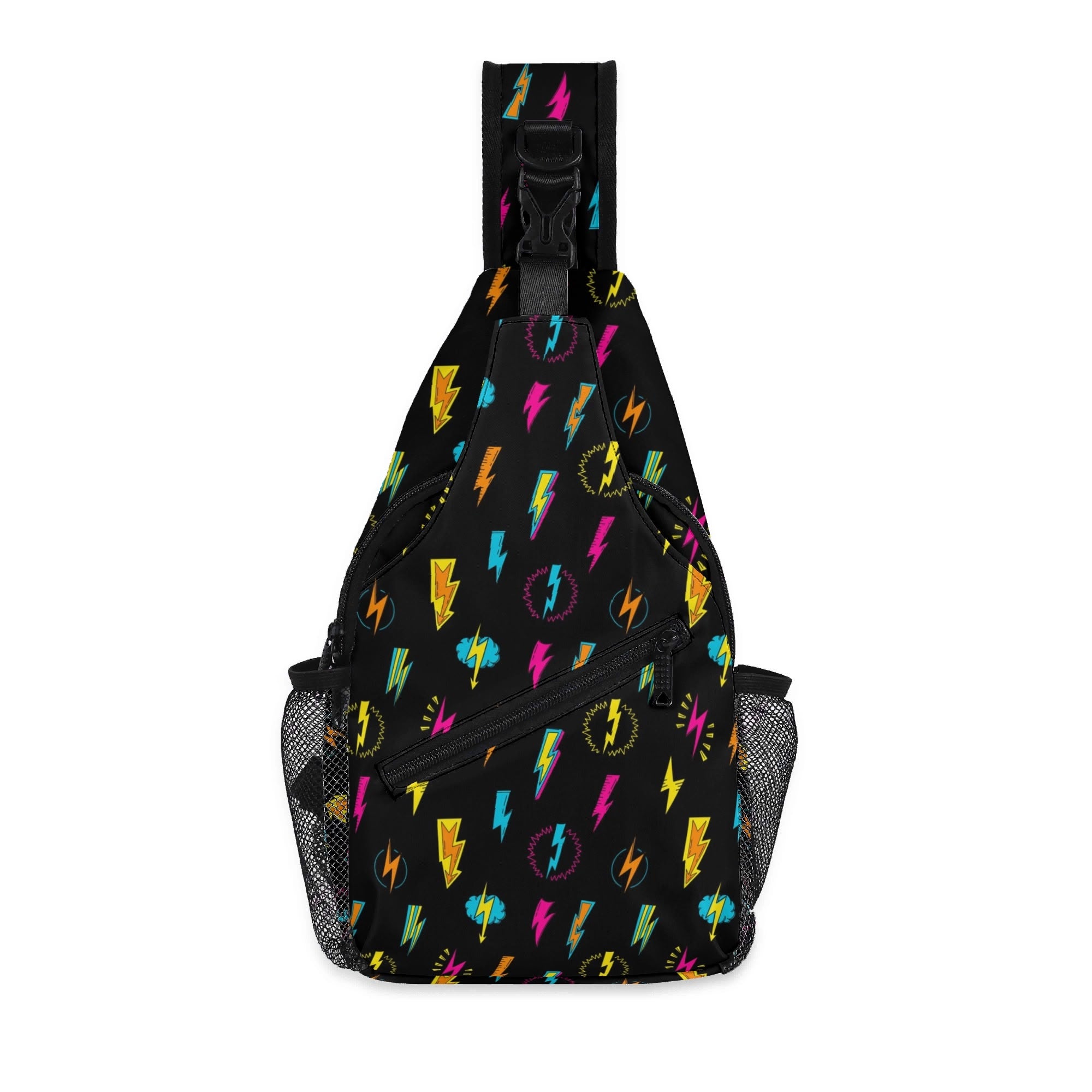 Fun Lightning Chest Crossbody Bag with Adjustable Strap Default Title Chest Crossbody Bag comic Printed Offshore