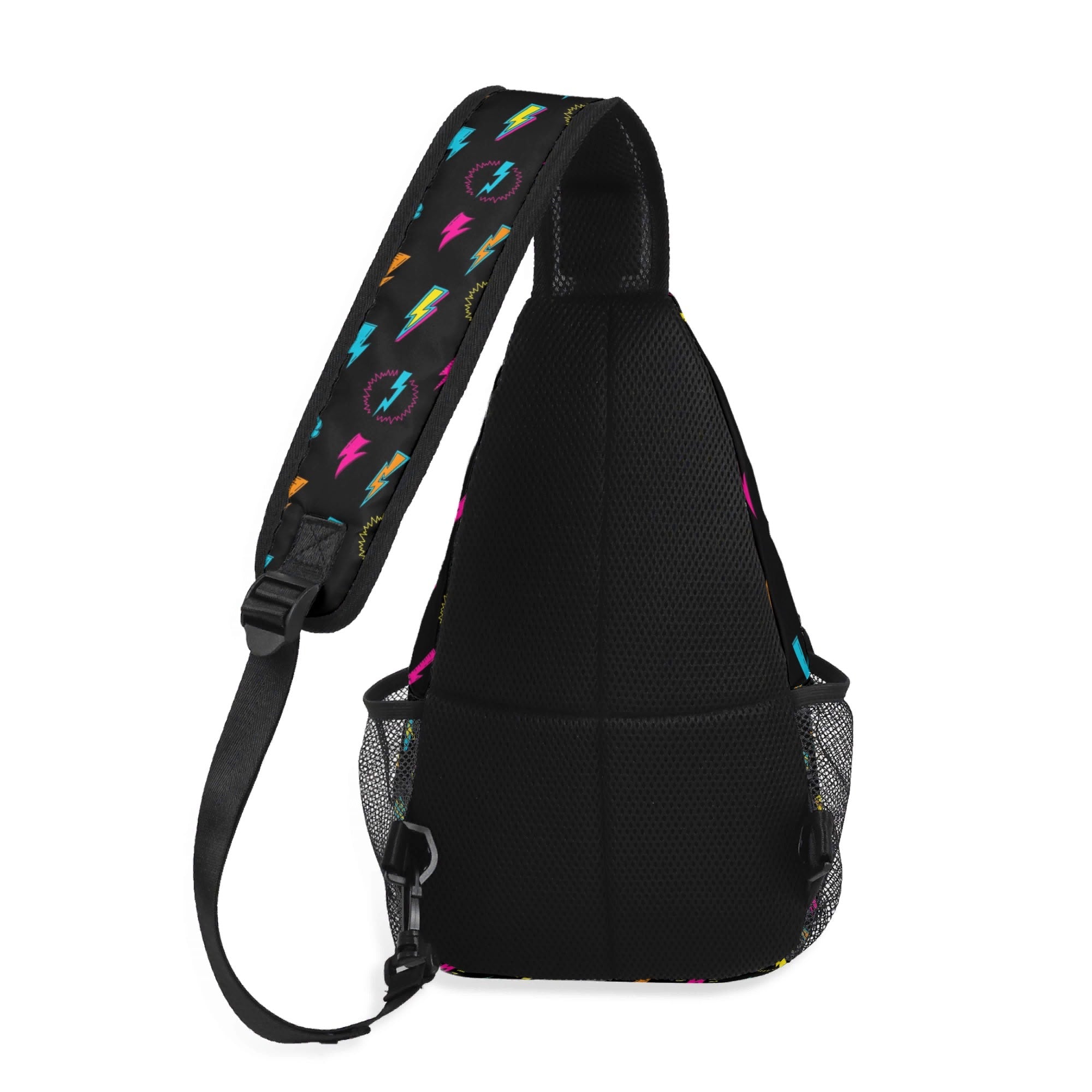Fun Lightning Chest Crossbody Bag with Adjustable Strap Chest Crossbody Bag comic Printed Offshore