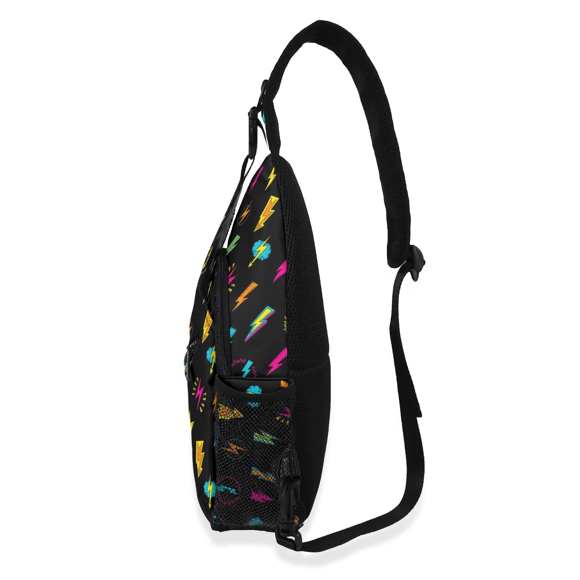 Fun Lightning Chest Crossbody Bag with Adjustable Strap Chest Crossbody Bag comic Printed Offshore