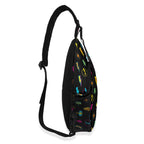 Fun Lightning Chest Crossbody Bag with Adjustable Strap Chest Crossbody Bag comic Printed Offshore