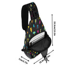Fun Lightning Chest Crossbody Bag with Adjustable Strap Chest Crossbody Bag comic Printed Offshore