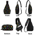 Fun Lightning Chest Crossbody Bag with Adjustable Strap Chest Crossbody Bag comic Printed Offshore