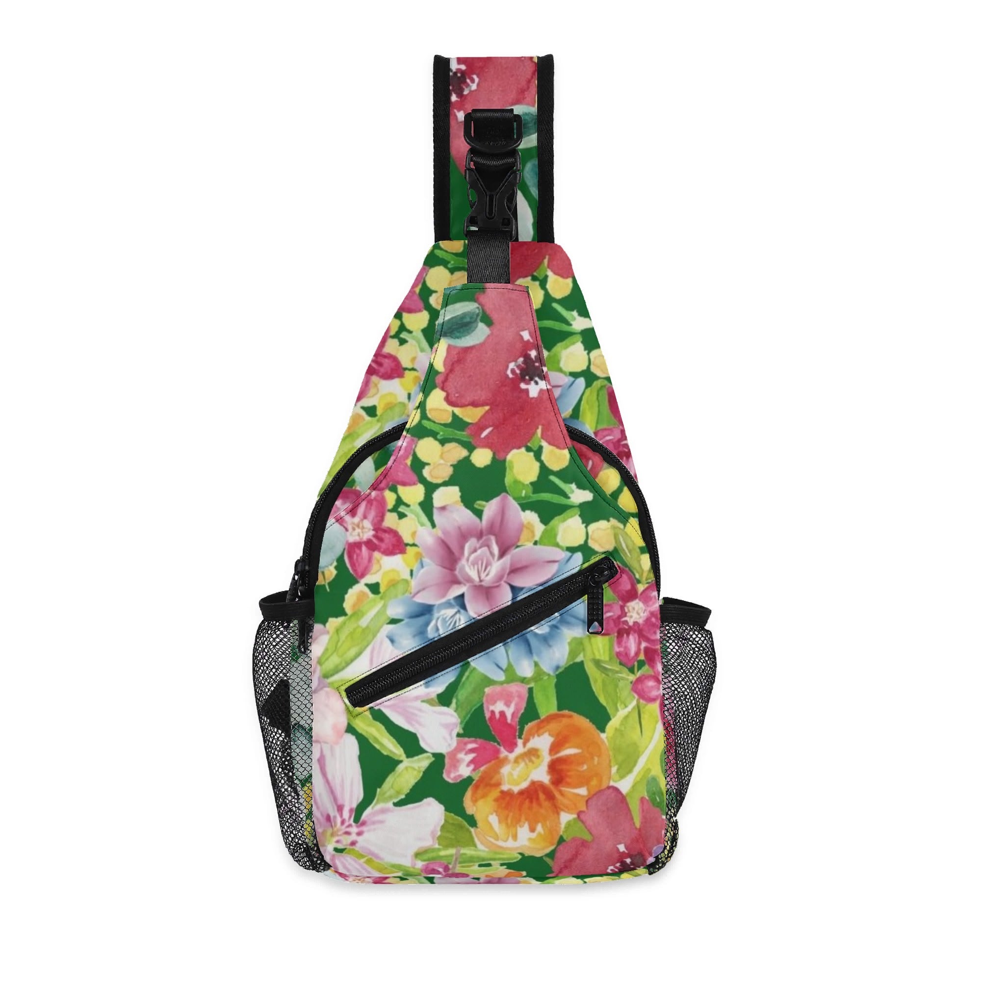 Bright Floral Chest Crossbody Bag with Adjustable Strap Default Title Chest Crossbody Bag Plants Printed Offshore