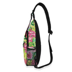Bright Floral Chest Crossbody Bag with Adjustable Strap Chest Crossbody Bag Plants Printed Offshore