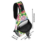 Bright Floral Chest Crossbody Bag with Adjustable Strap Chest Crossbody Bag Plants Printed Offshore