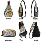 Bright Floral Chest Crossbody Bag with Adjustable Strap Chest Crossbody Bag Plants Printed Offshore