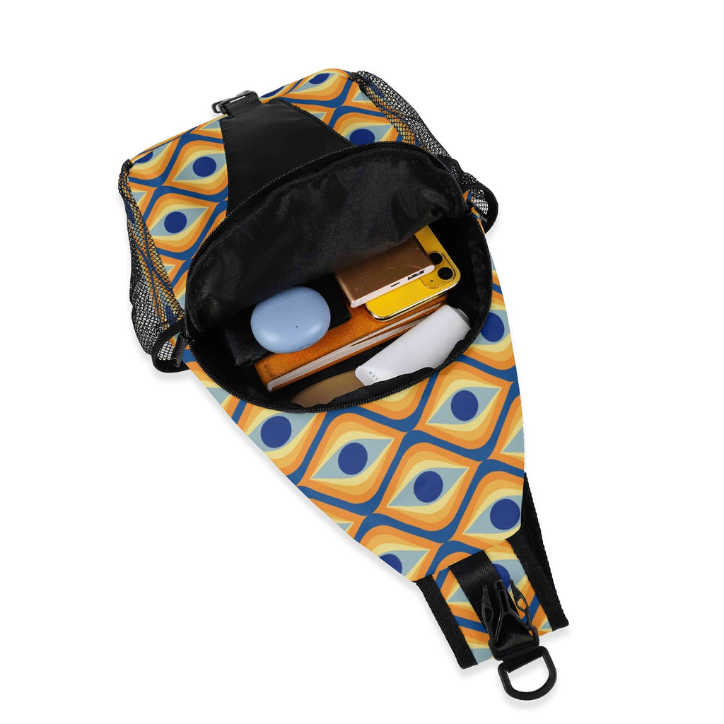 Retro Eyes Chest Crossbody Bag with Adjustable Strap Chest Crossbody Bag Printed Offshore Retro