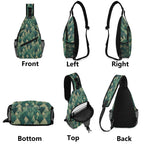 Leaf Pattern Chest Crossbody Bag with Adjustable Strap Chest Crossbody Bag Plants Printed Offshore