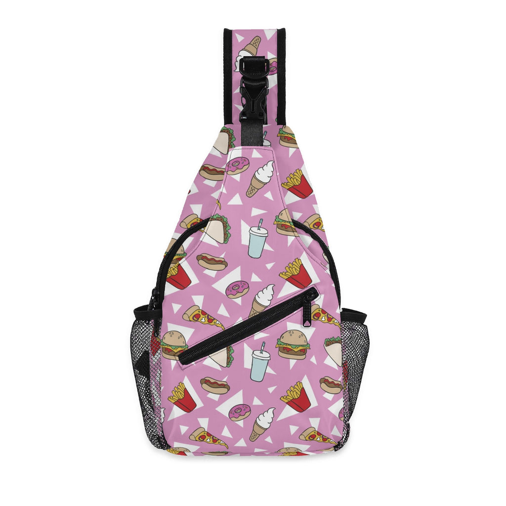 Fast Food Chest Crossbody Bag with Adjustable Strap Default Title Chest Crossbody Bag Food Printed Offshore
