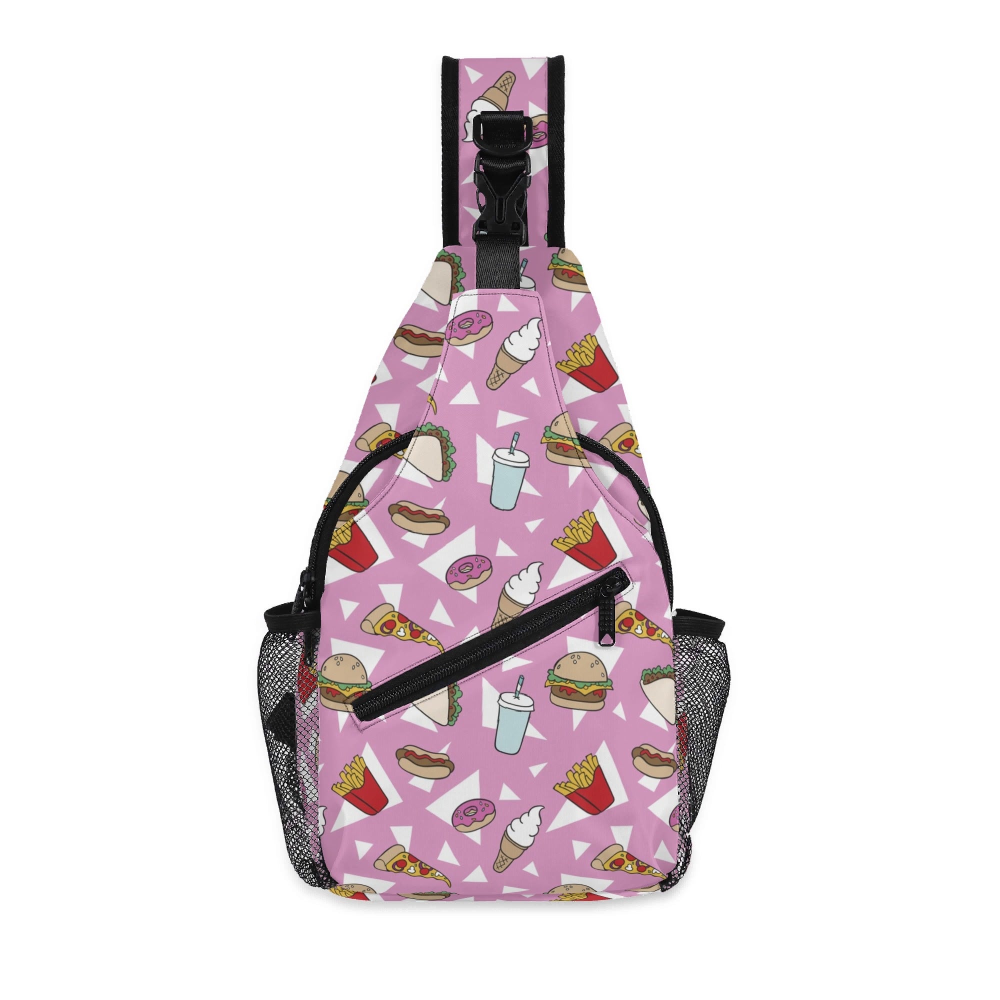 Fast Food Chest Crossbody Bag with Adjustable Strap Default Title Chest Crossbody Bag Food Printed Offshore