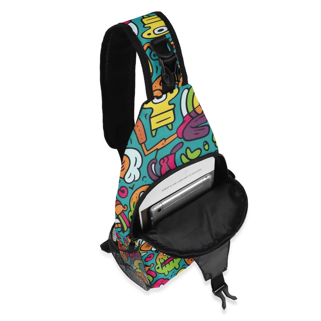 Crazy Characters Chest Crossbody Bag with Adjustable Strap Chest Crossbody Bag Printed Offshore Sci Fi