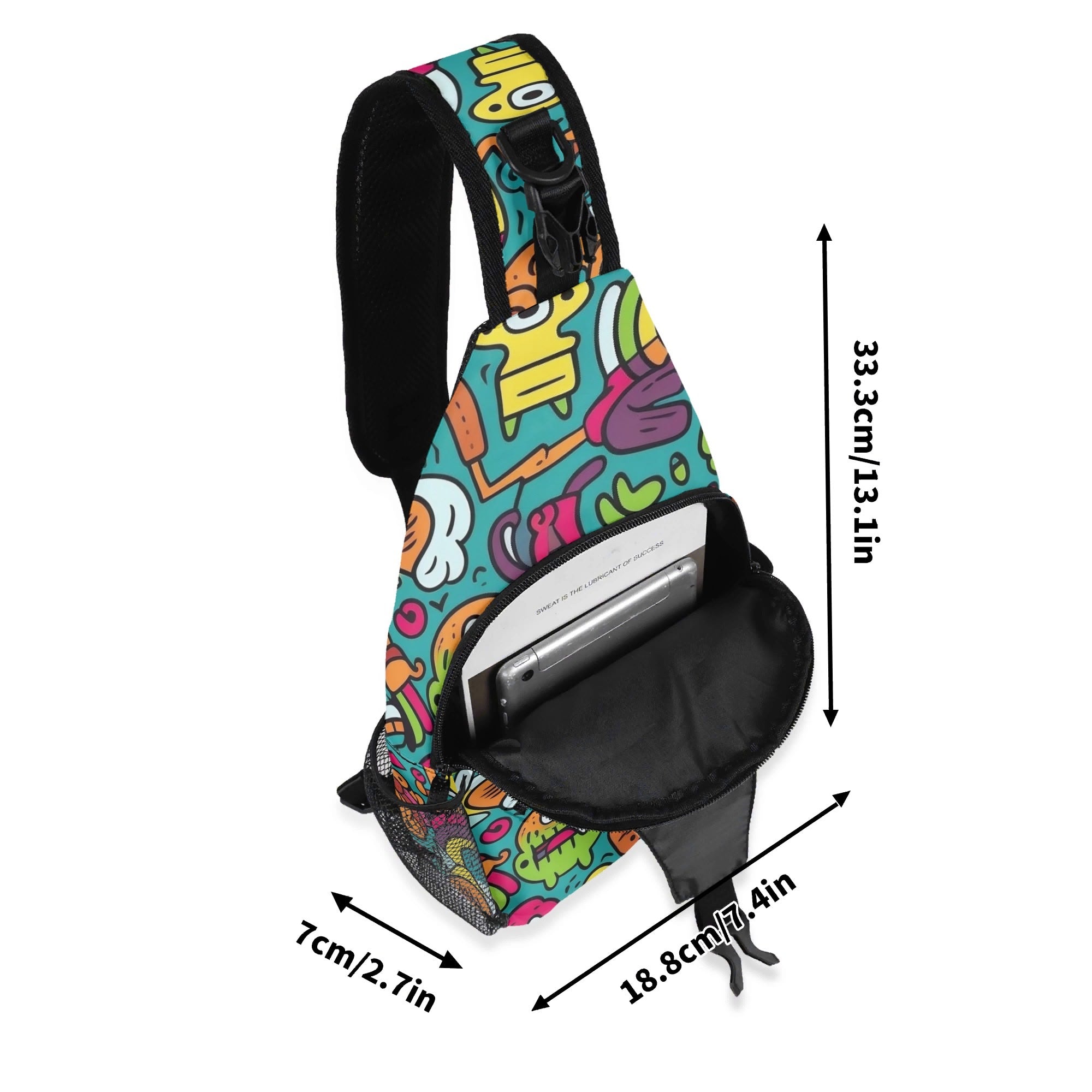 Crazy Characters Chest Crossbody Bag with Adjustable Strap Chest Crossbody Bag Printed Offshore Sci Fi