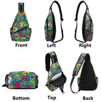 Crazy Characters Chest Crossbody Bag with Adjustable Strap Chest Crossbody Bag Printed Offshore Sci Fi