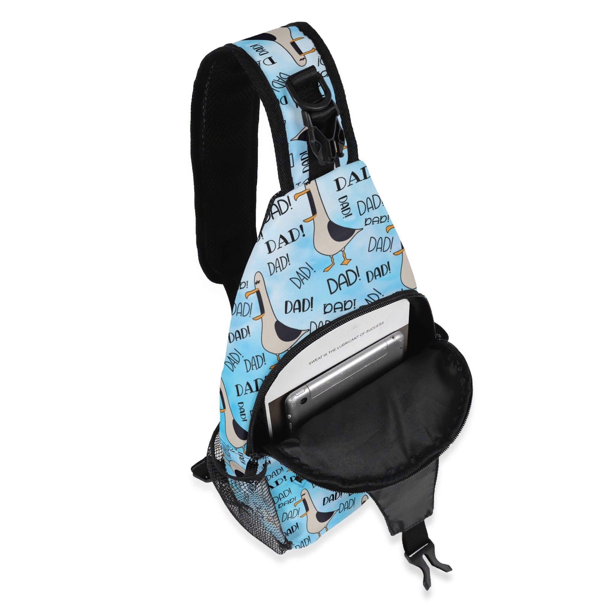 Dad Seagull Chest Crossbody Bag with Adjustable Strap Chest Crossbody Bag Dad Printed Offshore