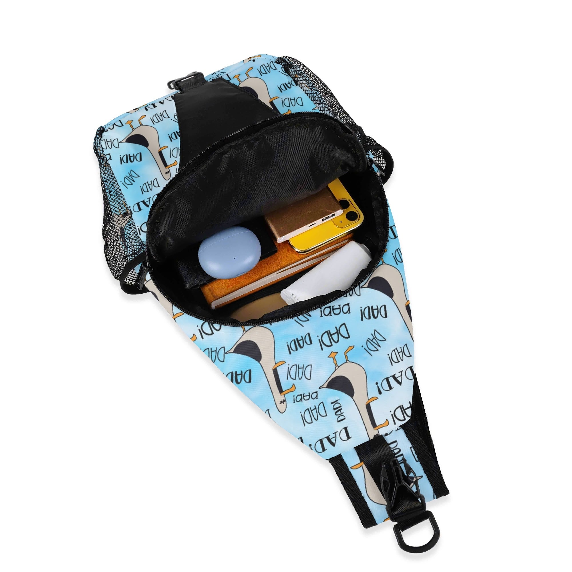 Dad Seagull Chest Crossbody Bag with Adjustable Strap Chest Crossbody Bag Dad Printed Offshore