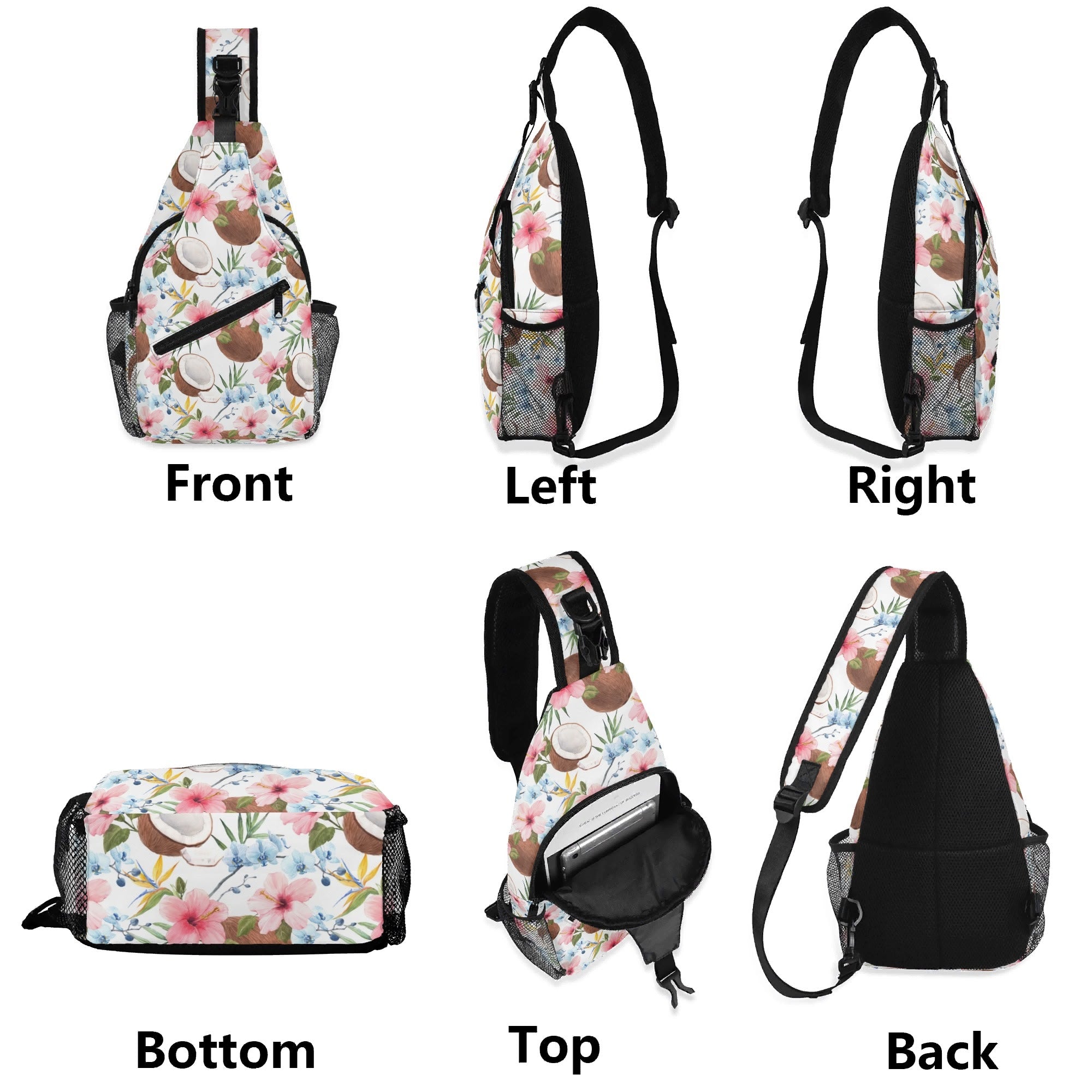 Coconuts Chest Crossbody Bag with Adjustable Strap Chest Crossbody Bag Food Printed Offshore