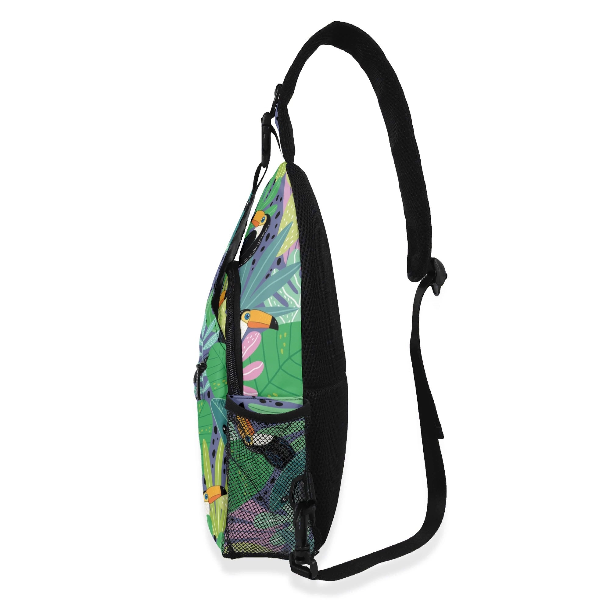 Bright Toucans Chest Crossbody Bag with Adjustable Strap Chest Crossbody Bag animal Printed Offshore