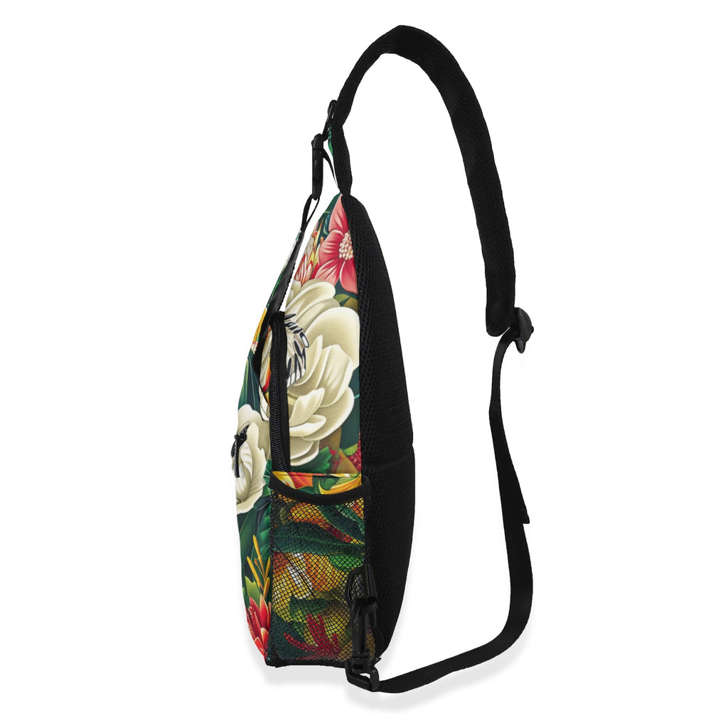 Native Australian Flowers Chest Crossbody Bag with Adjustable Strap Chest Crossbody Bag Plants Printed Offshore