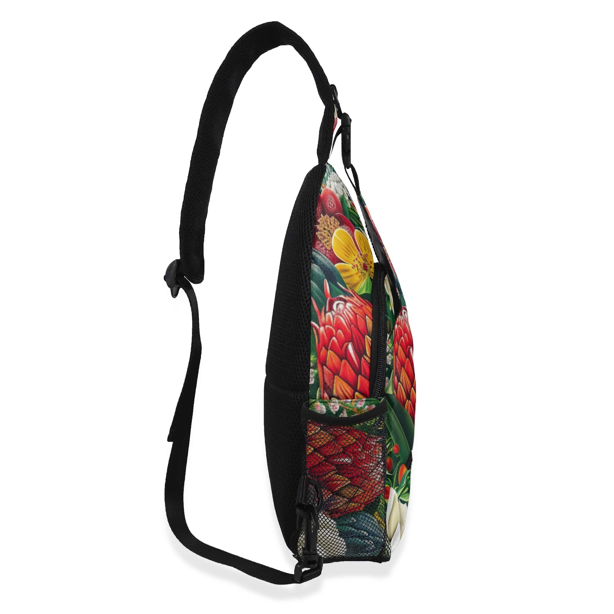 Native Australian Flowers Chest Crossbody Bag with Adjustable Strap Chest Crossbody Bag Plants Printed Offshore